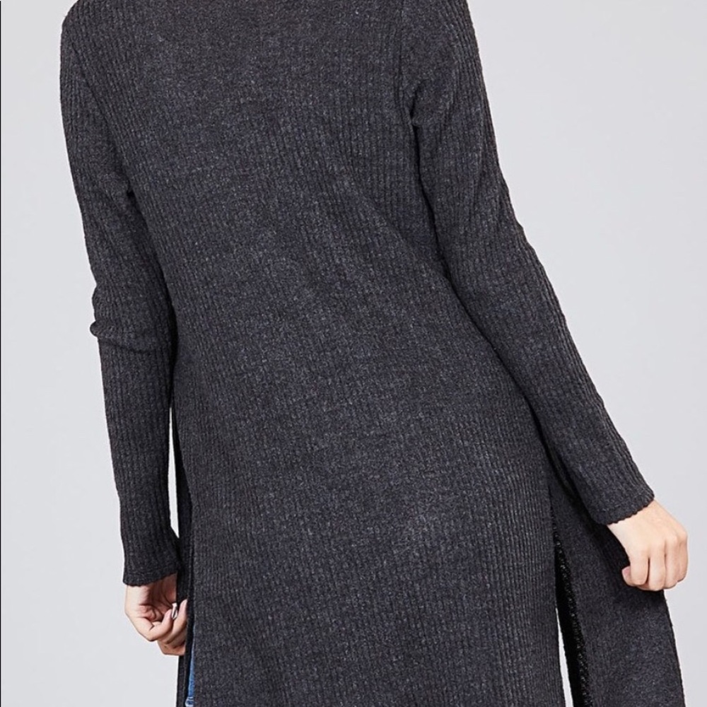 Long sleeve, Side Slit, Soft Open Cardigan - Picture 2 of 5